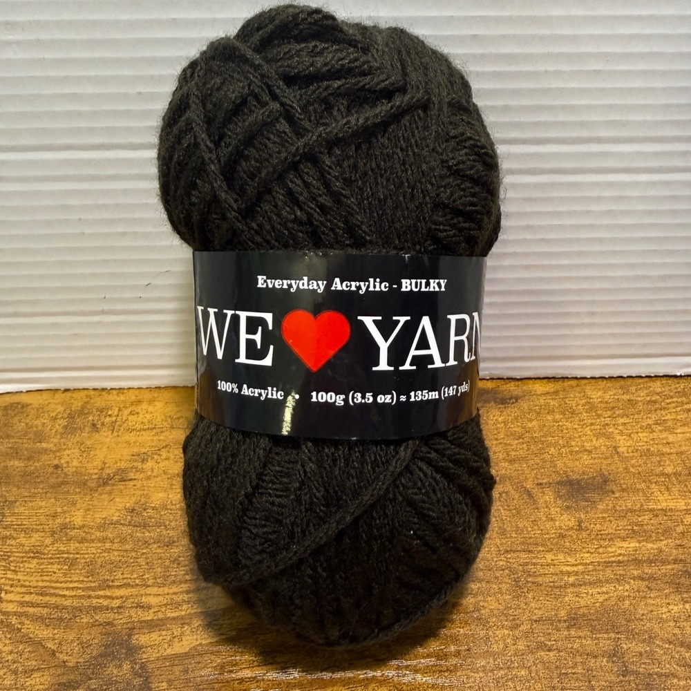 We Love Yarn Everyday Acrylic Bulky Dark Chocolate Brown Crochet Knitting